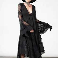 Robe Noire KILLSTAR 'Misty Night' -Vêtements Gothiques misty night maxi dress w b x1600 900