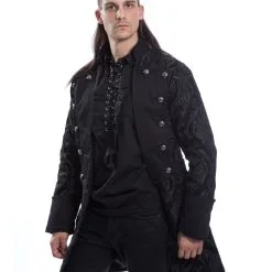 Manteau POIZEN INDUSTRIES 'monarch' -Vêtements Gothiques monarch coat mens black brocade poizen industries 365 900