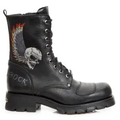 Bottines Cuir Noir New Rock M.7645-C1