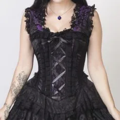 Robe Gothique BURLESKA 'ophelie Pourpre' 8 Robe Gothique BURLESKA 'ophelie Pourpre' -Vêtements Gothiques ophelie dress purple king brocade 2 1 900