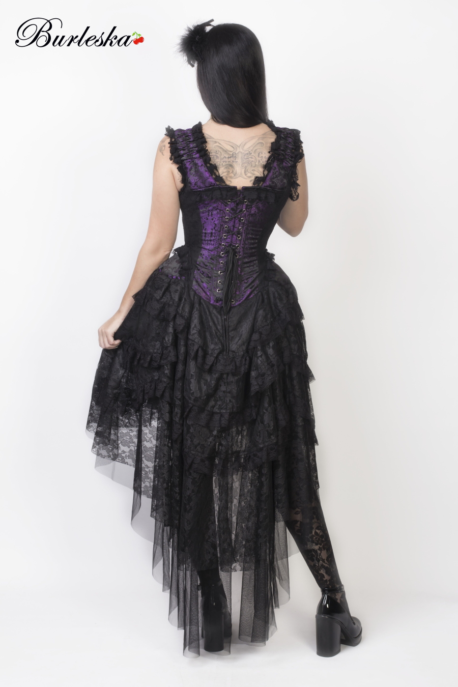 Robe Gothique BURLESKA 'ophelie Pourpre' 4 Robe Gothique BURLESKA 'ophelie Pourpre' – Image 2