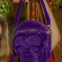 Sac Violet KILLSTAR 'grave Digger' -Vêtements Gothiques plum grave digger handbag x1600 900