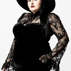 Haut Romantique KILLSTAR 'poison Fang' 11 Haut Romantique KILLSTAR 'poison Fang' -Vêtements Gothiques poison fang long sleeve top plus b x1600 900