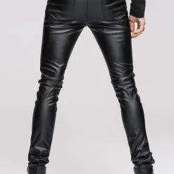 DEVIL FASHION Pantalon Gothique Homme En Simili Cuir Noir 8 DEVIL FASHION Pantalon Gothique Homme En Simili Cuir Noir -Vêtements Gothiques pt0225