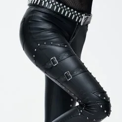 Pantalon Slim DEVIL FASHION Look Cuir -Vêtements Gothiques pt05651 900