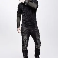 Pantalon DEVIL FASHION 'dark Cross' -Vêtements Gothiques pt104012 900