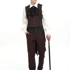 Pantalon Victorien Bordeaux DEVIL FASHION 'Modares' -Vêtements Gothiques pt189021 900