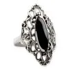 EtNox Bague Gothique En Argent -Vêtements Gothiques r1198 54 etnox silberring big black ornament mit onyx 1 900