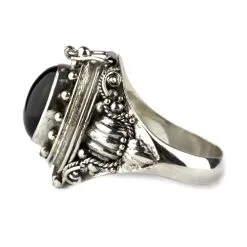 EtNox Bague Poison En Argent -Vêtements Gothiques r166o 54 silber giftring mit onyx 3 900