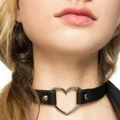 DISCOBOLE Collier Gothique Ras De Cou En Cuir