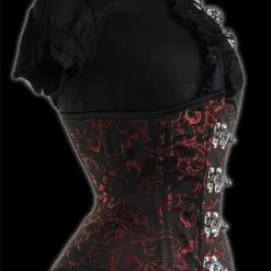 DISCOBOLE Grand Serre-taille Gothique Brocarde Rouge -Vêtements Gothiques ruby extreme waist corset 2 900