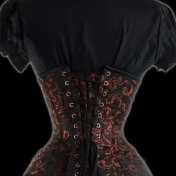 DISCOBOLE Grand Serre-taille Gothique Brocarde Rouge -Vêtements Gothiques ruby extreme waist corset 3 900