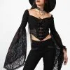 Haut Romantique KILLSTAR 'sentina' 2 Haut Romantique KILLSTAR 'sentina' -Vêtements Gothiques sentina long sleeve top w b x1600 900