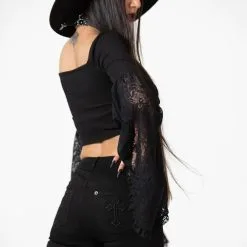 Haut Romantique KILLSTAR 'sentina' -Vêtements Gothiques sentina long sleeve top w f x1600 900