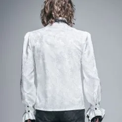 DEVIL FASHION Chemise Gothique Vampire Blanche -Vêtements Gothiques sht01002 2 1000