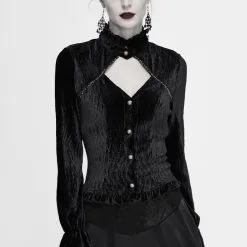 Chemise Velours DEVIL FASHION 'melisenda' 8 Chemise Velours DEVIL FASHION 'melisenda' -Vêtements Gothiques sht0608 900