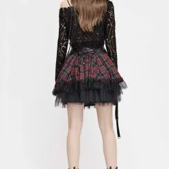 Jupe Plissée DEVIL FASHION 'attala' -Vêtements Gothiques skt1103 900