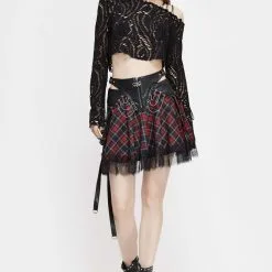 Jupe Plissée DEVIL FASHION 'attala' -Vêtements Gothiques skt1105 900
