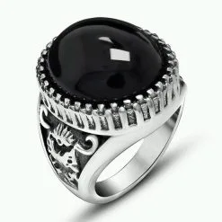 DISCOBOLE Bague Gothique Noire