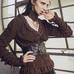 RQ-BL Ceinture Steampunk Noire RQBL -Vêtements Gothiques sp072bk5 900