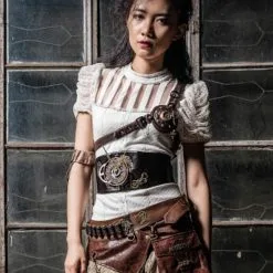 RQ-BL Ceinture Steampunk Noire RQBL -Vêtements Gothiques sp072bk7 900