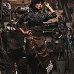 RQ-BL Ceinture Steampunk Noire RQBL -Vêtements Gothiques sp072bk9 900