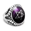 DISCOBOLE Bague Gothique Violette 2 DISCOBOLE Bague Gothique Violette -Vêtements Gothiques stainlesssteelmotorcycleenamelstarringsformen