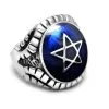 DISCOBOLE Bague Gothique Bleue -Vêtements Gothiques stainlesssteelmotorcycleringsformen 900