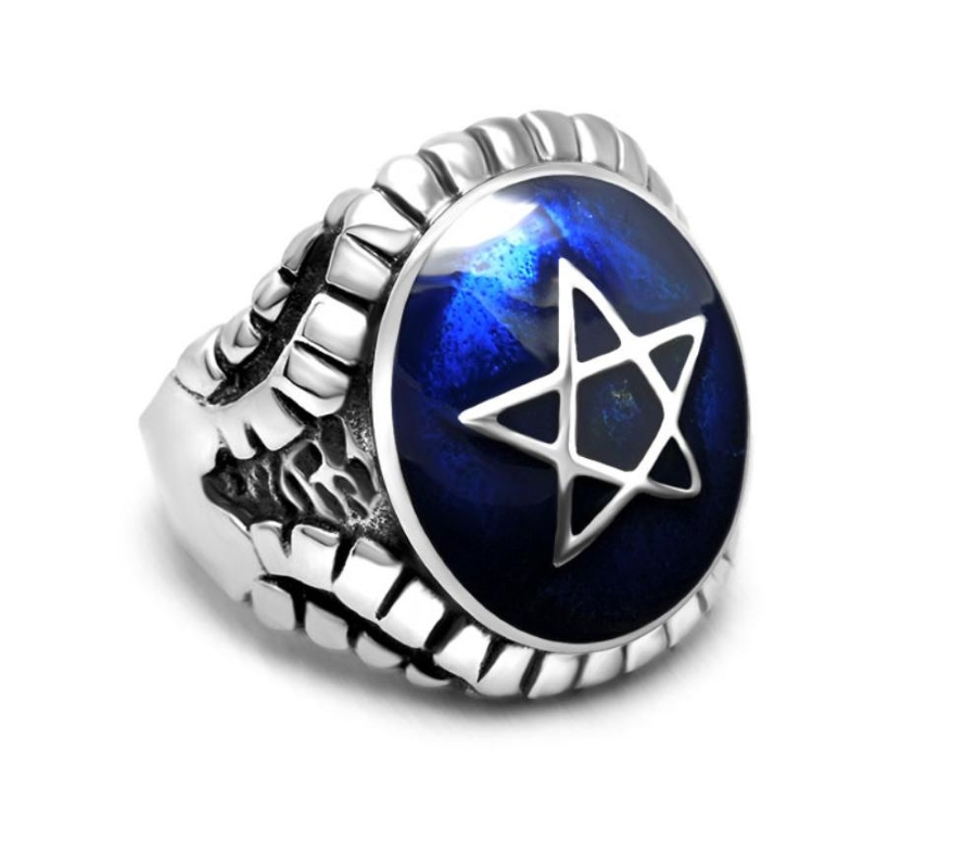 DISCOBOLE Bague Gothique Bleue 3 DISCOBOLE Bague Gothique Bleue