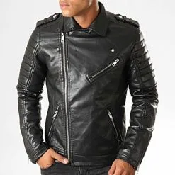 DISCOBOLE Perfecto Homme En Simili Cuir Noir -Vêtements Gothiques terance kole 193759 79717 20190822t112514 02 900