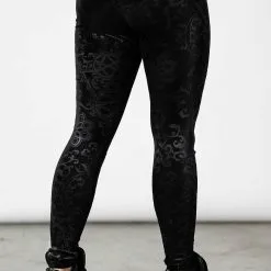 Leggings Velours KILLSTAR 'to Ashes' -Vêtements Gothiques to ashes velvet leggings e x1600 900