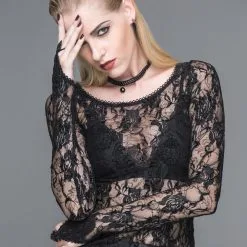 DEVIL FASHION Haut Gothique Romantique En Dentelle 9 DEVIL FASHION Haut Gothique Romantique En Dentelle -Vêtements Gothiques tt045 4 1000