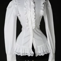 DISCOBOLE Chemisier Gothique Victorien Blanc -Vêtements Gothiques white ruffle blouse 14 900