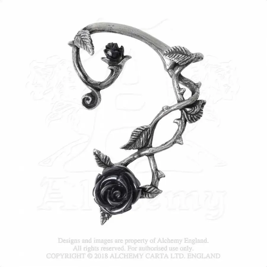 Boucle D'oreille ALCHEMY GOTHIC 'black Rose' 3 Boucle D'oreille ALCHEMY GOTHIC 'black Rose'