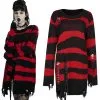 Pull Oversize PUNK RAVE 'red Moon' -Vêtements Gothiques wm063rd 900
