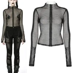 Haut Gothique PUNK RAVE En Tissu Mesh