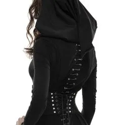 PUNK RAVE Serre-taille Gothique Noir Tenebra -Vêtements Gothiques y6593